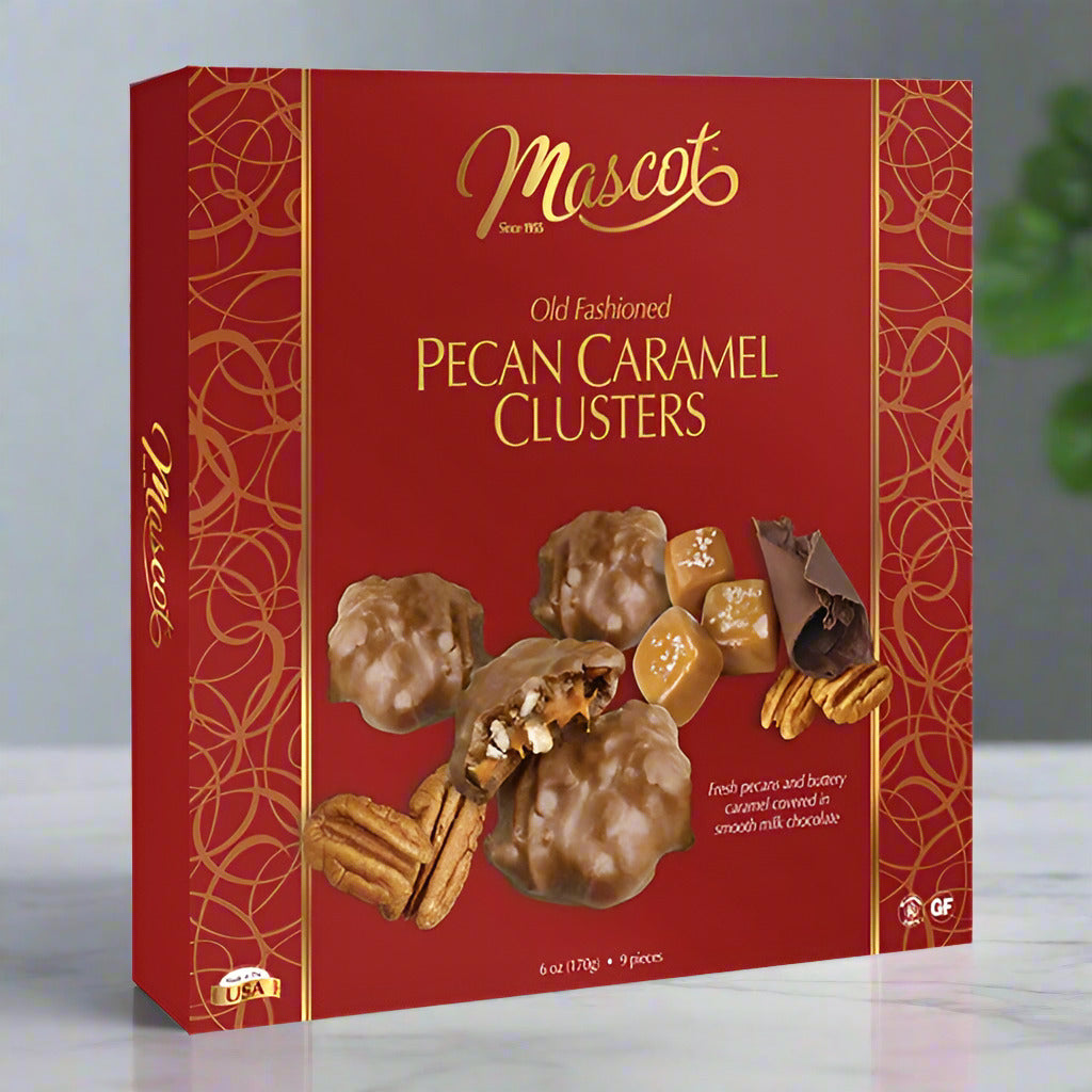 Mascot Milk Chocolate Pecan Clusters Box