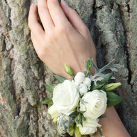 Pure white Corsage & Boutonnier