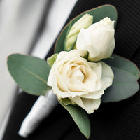 Pure white Corsage & Boutonnier