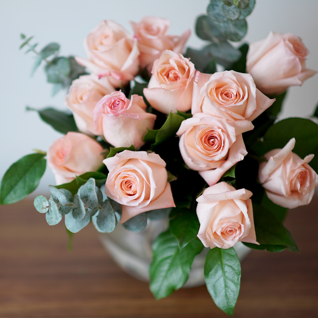 One Dozen Pink Roses for Valentine's day