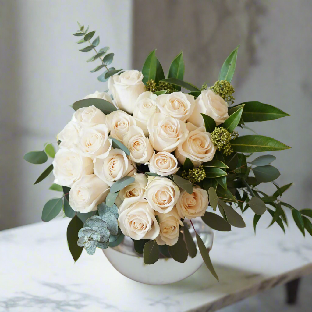 Champagne Elegance - Cream Roses