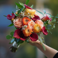 Peach & Orange Wedding Bouquet