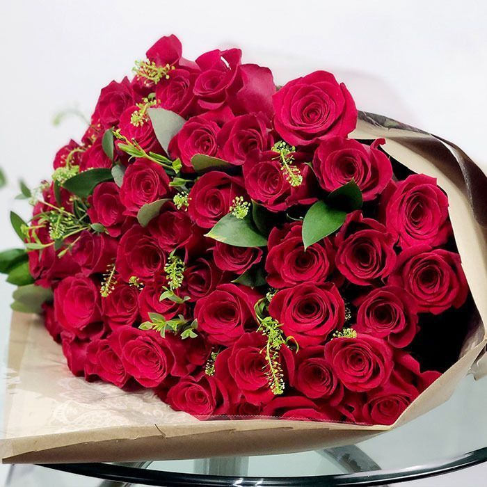 50 red roses for Valentine’s Day